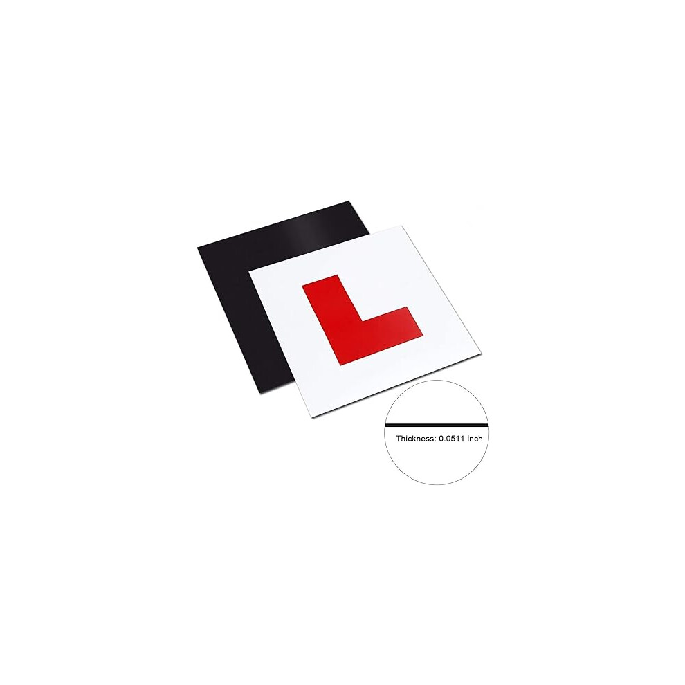 Onarway Fully Magnetic Car L-Plates Red Plate 2 Pack Car Magnetic Extra Thick Strong Learner Plates No Melting Blow Easy Move Without Painting Off