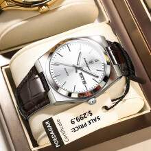 (930 Silver White) Luxury Watch Mens Military Leather Quartz Waterproof Luminous Wristwatch