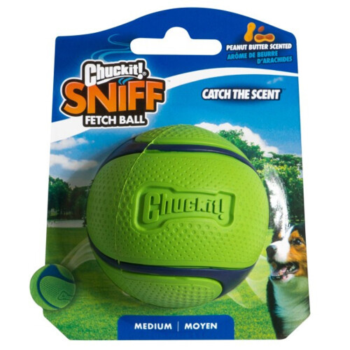 Chuckit! Chuckit! Sniff Fetch Ball Peanut Butter Medium 1pk