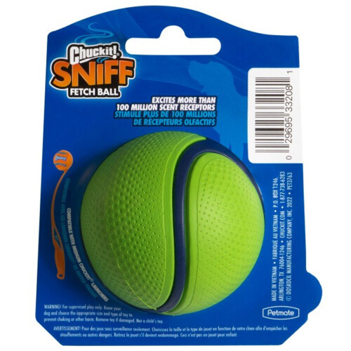 Chuckit! Chuckit! Sniff Fetch Ball Peanut Butter Medium 1pk 1