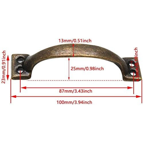 Pull Handles Vintage Style Barn Door Grab Handle Bronze Tone (Pack of 4) 1
