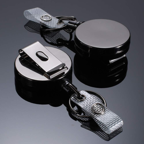 Two 4CM zinc alloy gun ash strong easy pull buckle retractable buckle keychain 1