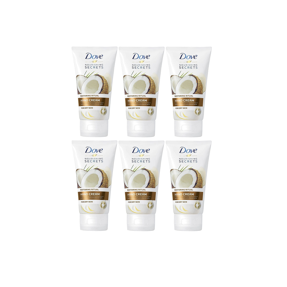 Dove Restoring Care Hand Cream With Coconut Oil & Almond Milk 6 x75ml