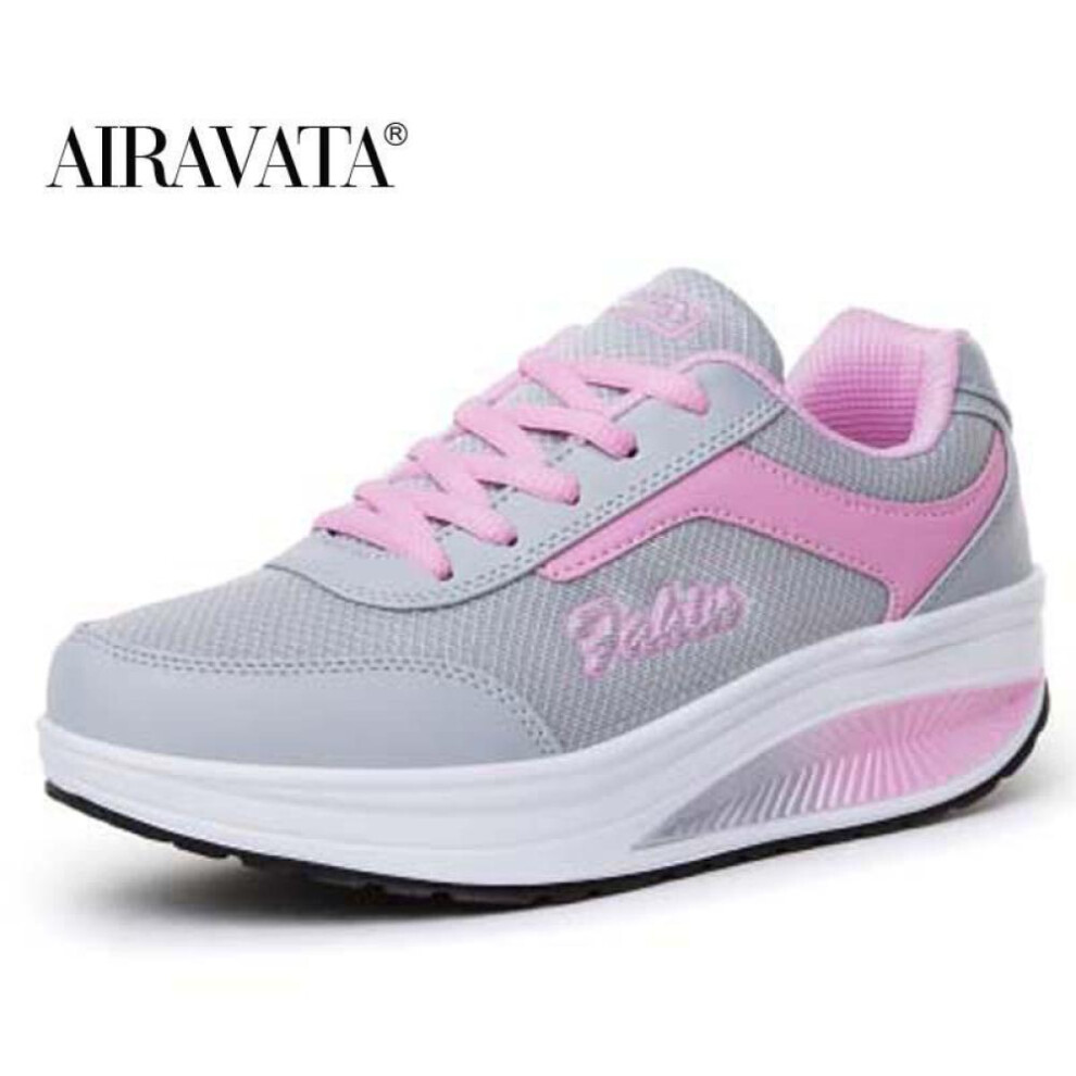 (pink, 35) Lady Fashion Fitness Shoes Sport Breathable Shake Shoes Women Mesh Shoes Casual Platform Sneakers