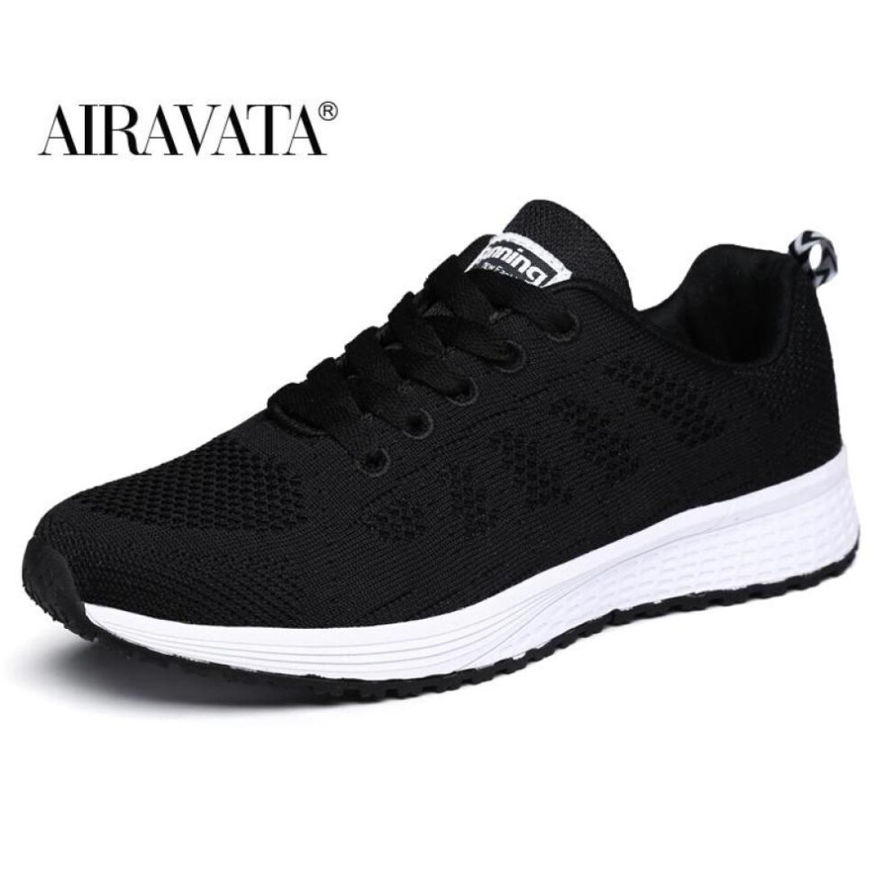 (black, 44) Women Light Breathable Sport Shoes Running Comfortable Mesh Lovers Sneakers