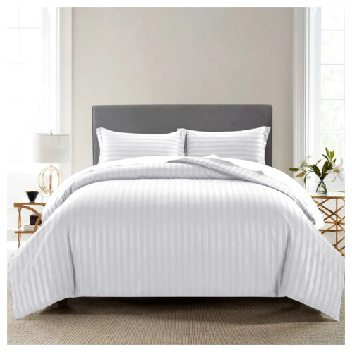 Imperial Rooms (Double) Reversible Duvet Quilt Cover White Bedding Sets UK