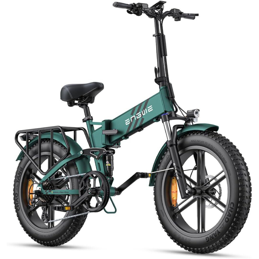 (Mountain Green) Engwe Engine Pro 2.0, 52V Folding E-Bike 1200W