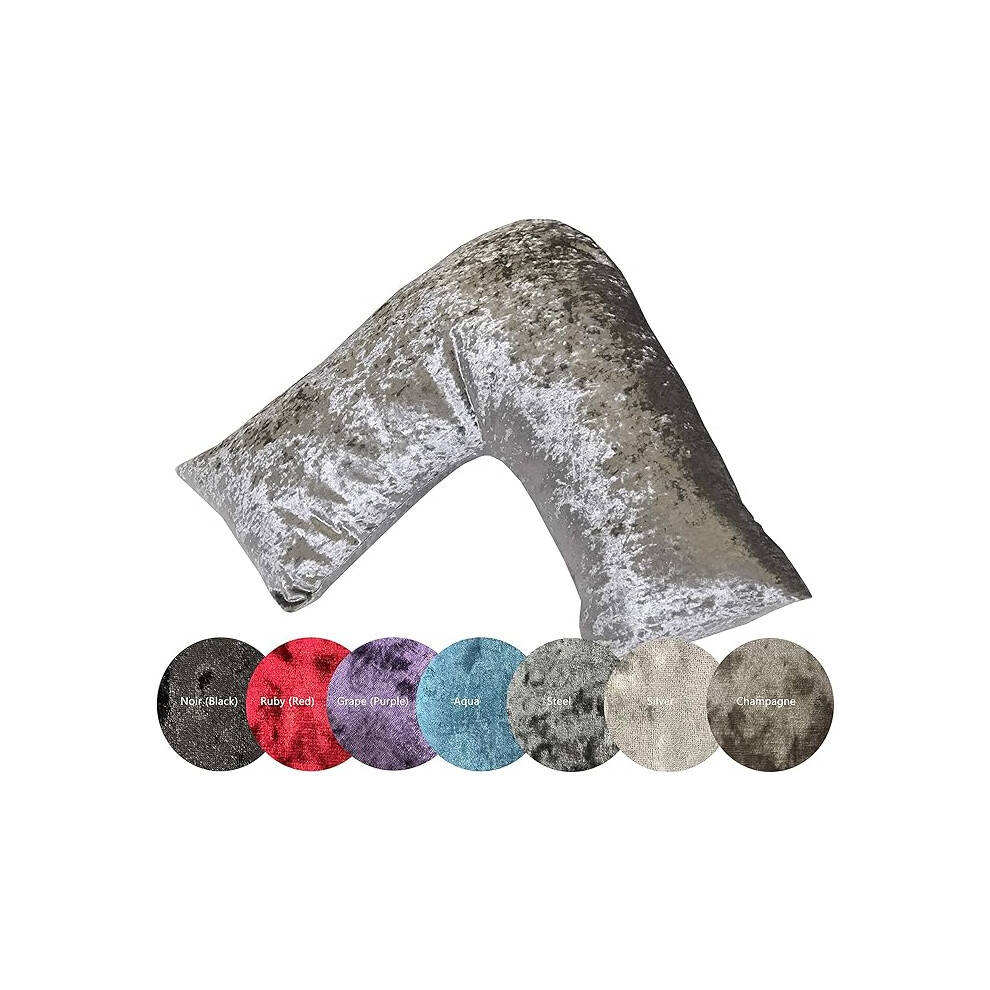 (Rose ) Luxury Crushed Velvet V-Shaped Pillow Gold Lancashire Textiles