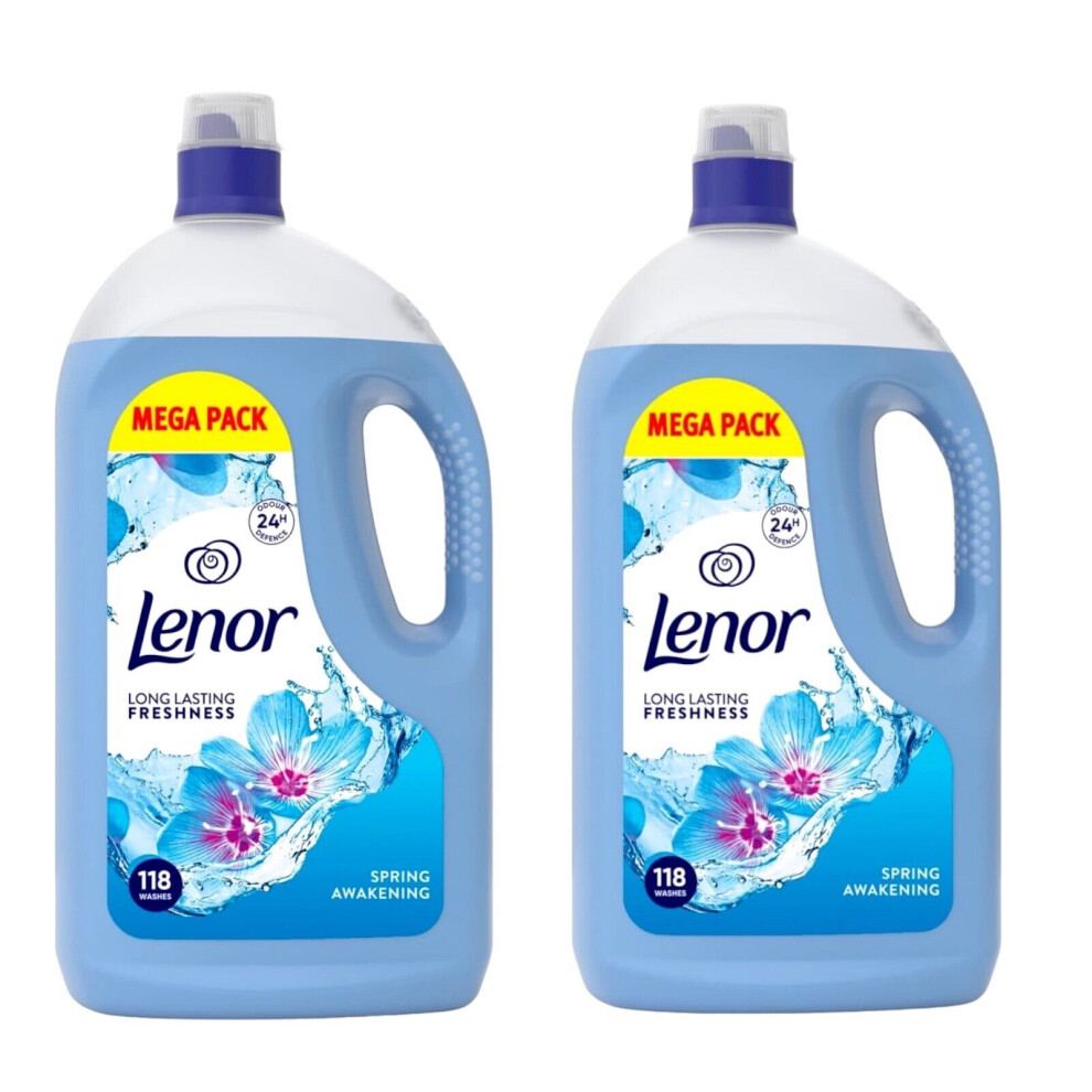 Lenor Spring Awakening Fabric Conditioner, 236 Washes, Pack of 2 x 4 L