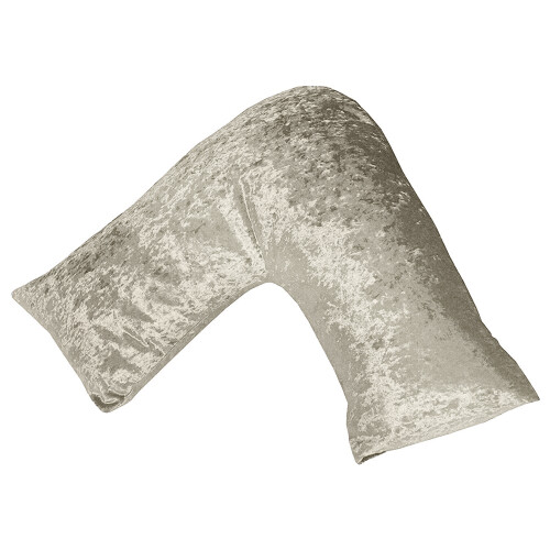 (Silver) Luxury Crushed Velvet V-Shaped Pillow