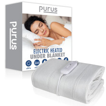 Purus Single Electric Blanket Soft Fleece Fitted Bed Underblanket 3 Setting Heat Control