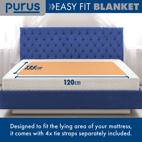 (Double) Purus Electric Blanket Soft Fleece Fitted Bed Underblanket 3 Setting Heat Control 2
