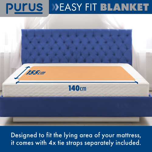 (King) Purus Electric Blanket Soft Fleece Fitted Bed Underblanket 3 Setting Heat Control 2