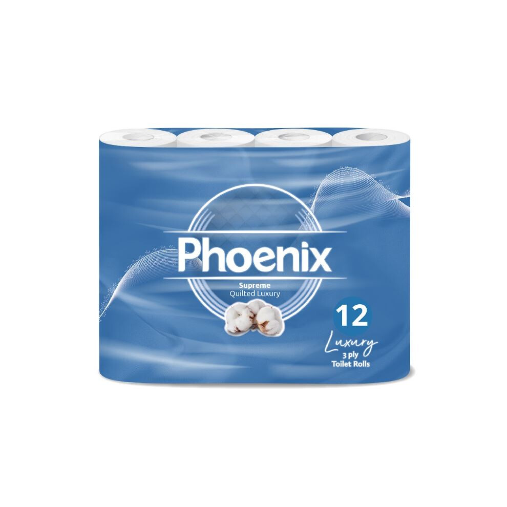 Phoenix Soft Quilted 3 Ply Toilet Paper 12 Rolls Unscented