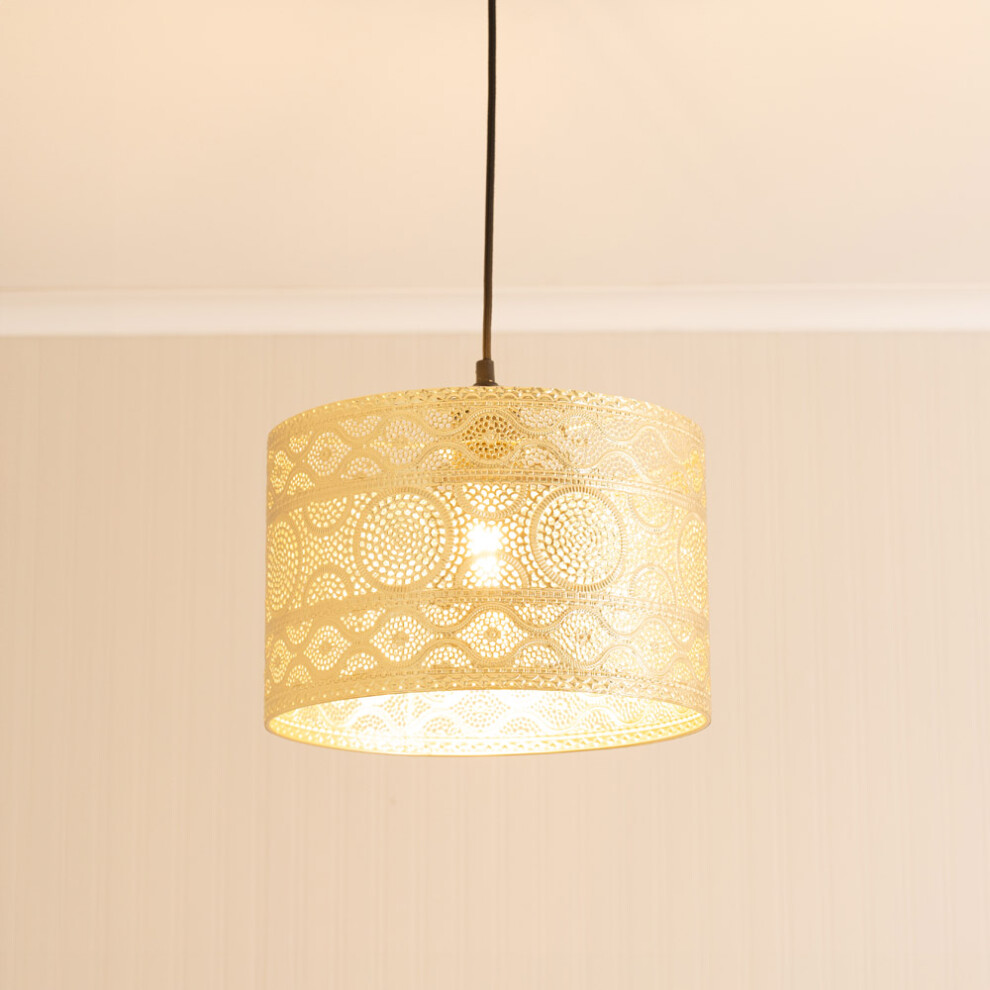 ValueLights Casablanca Gold Easy Fit Metal Drum Lamp Shade