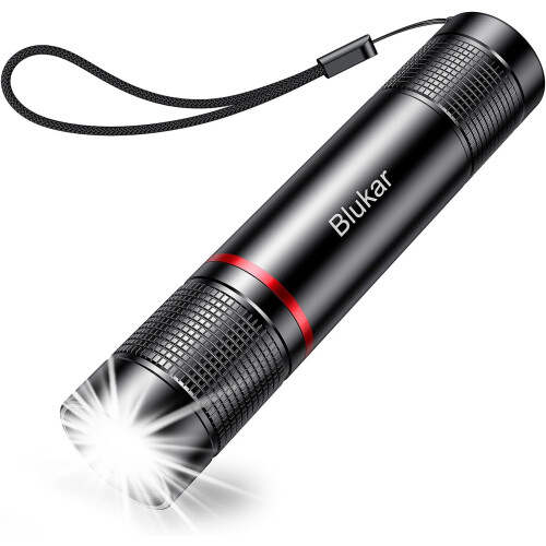 Blukar LED Torch Rechargeable, 2000L Super Bright Adjustable Focus Flashlight, 4 Lighting Modes