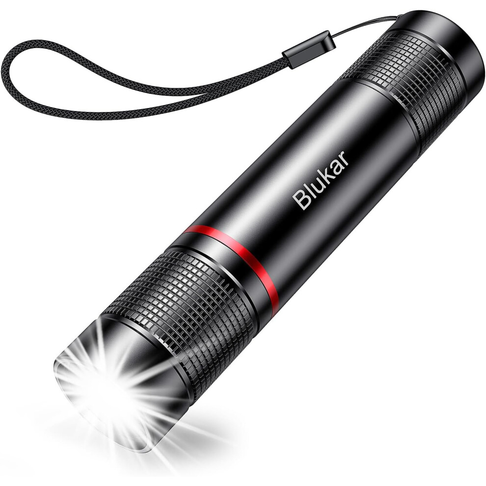 Blukar LED Torch Rechargeable, 2000L Super Bright Adjustable Focus Flashlight, 4 Lighting Modes