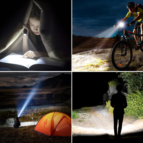 Blukar LED Torch Rechargeable, 2000L Super Bright Adjustable Focus Flashlight, 4 Lighting Modes 1