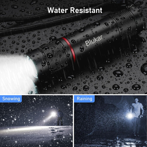 Blukar LED Torch Rechargeable, 2000L Super Bright Adjustable Focus Flashlight, 4 Lighting Modes 2