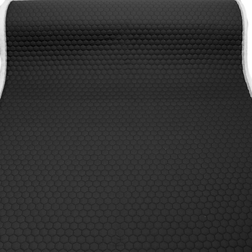 Quilted Faux Leather Fabric -  Hexagon Stitch - Black 2