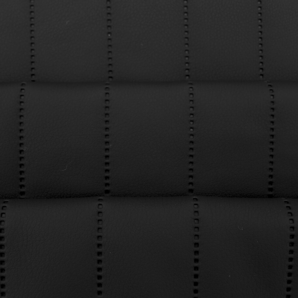 Quilted Faux Leather Fabric -  Vertical Fluted Stripe - Black