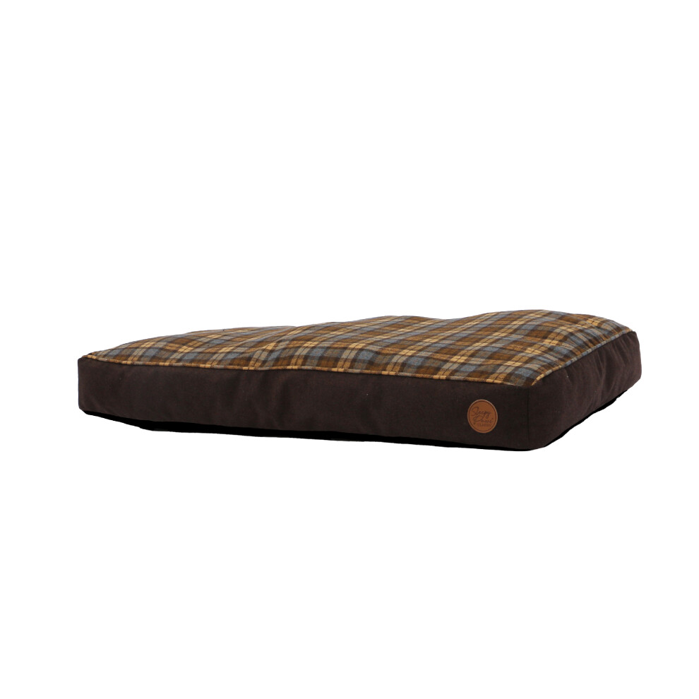 Ancol Brown and Blue Tartan Dog Mattress Soft Comfortable Machine Washable Pet Puppy Bed 75x60cm