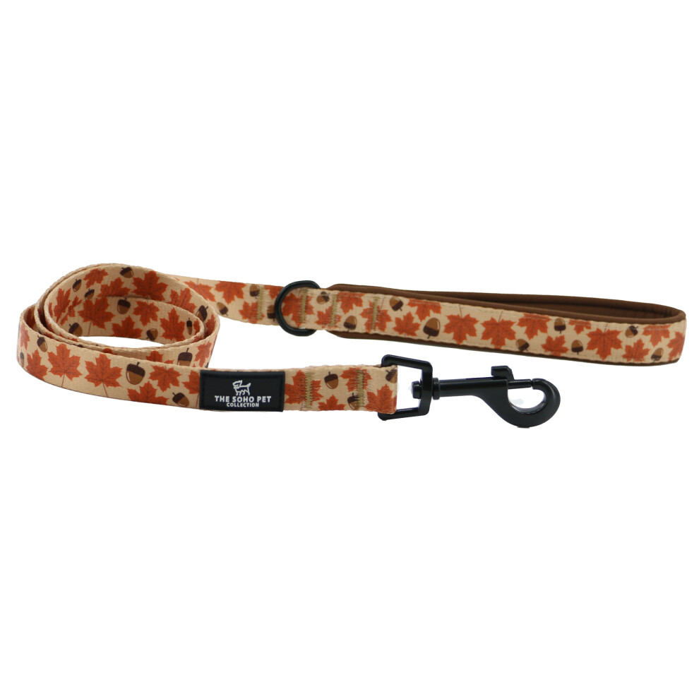 Ancol Maple Leaf Patterned Dog Lead Secure Fit Comfortable Padded Grip Sturdy Pet Puppy Leash