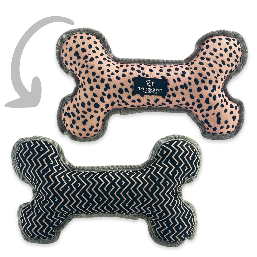 Dalmatian/Zigzag Patterned Reversible Bone Toy