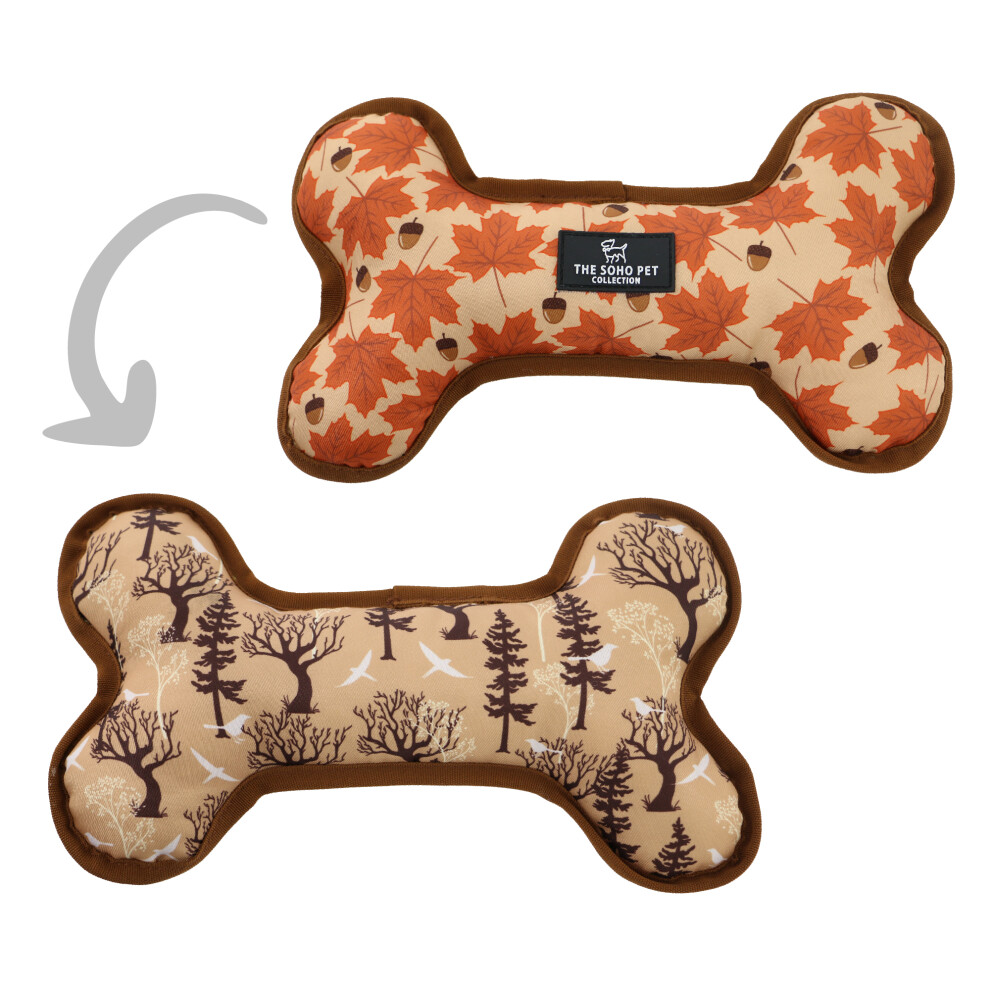 Maple Leaf/Woodland Patterned Reversible Bone Toy