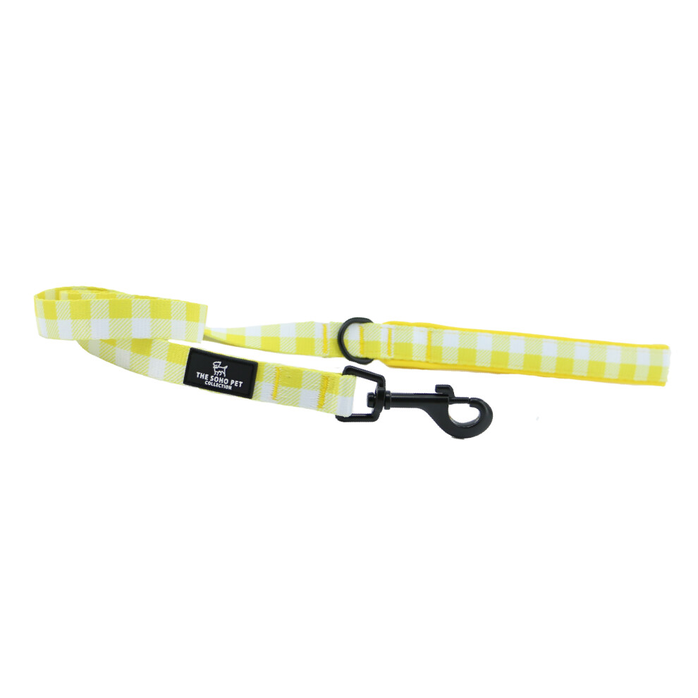 Ancol Check Patterned Dog Lead Secure Fit Comfortable Padded Grip Sturdy Pet Puppy Leash Yellow