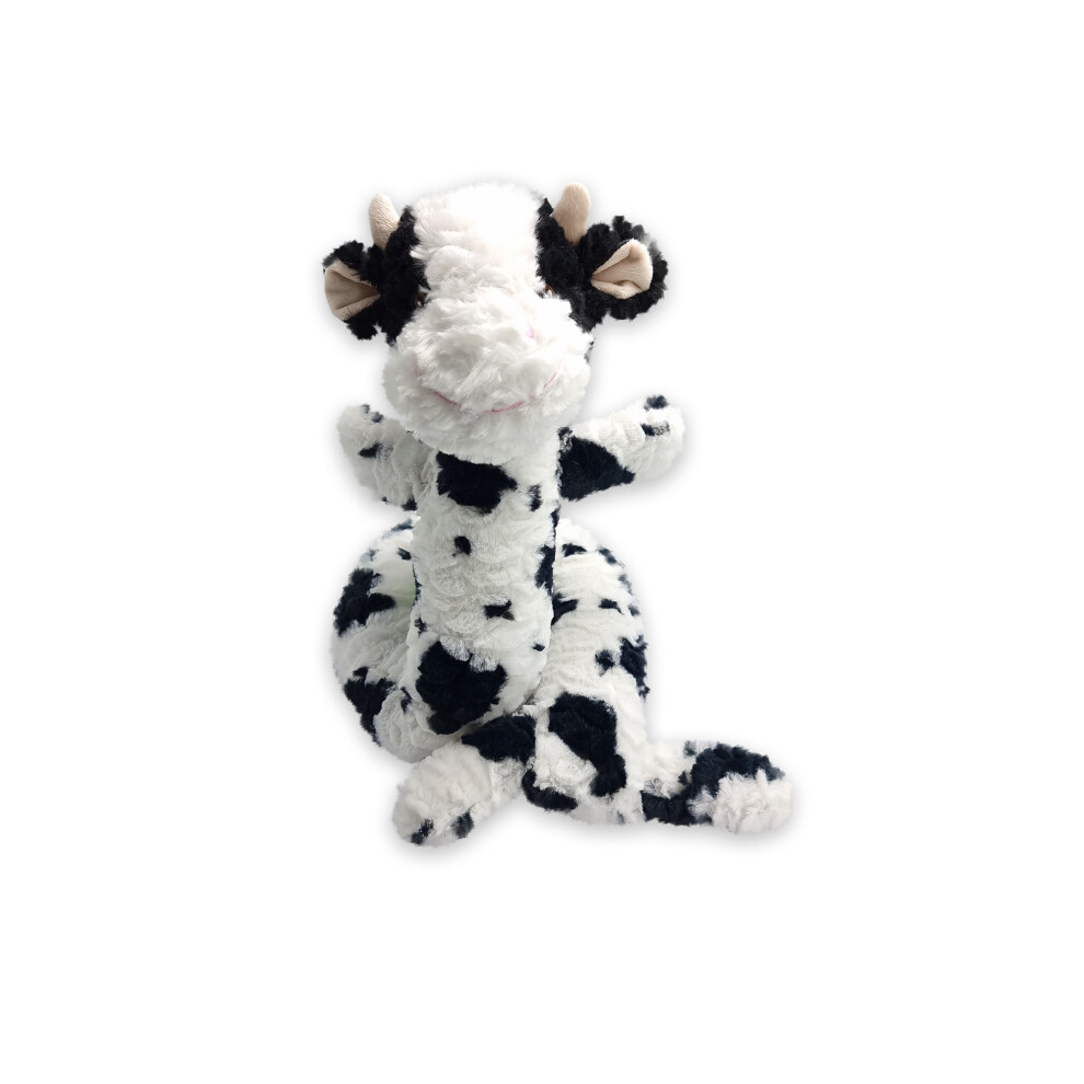 Ancol Playtime Super Long Cow Dog Toy Fun Interactive Squeaky Soft Cuddly Pet Puppy Plush