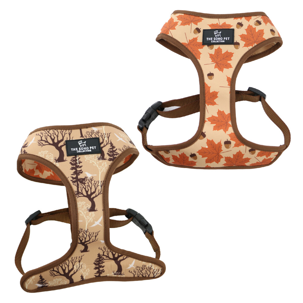 Ancol Maple Leaf Woodland Reversible Dog Harness Soft Breathable Secure Fit Lightweight Pet Puppy Lead Medium