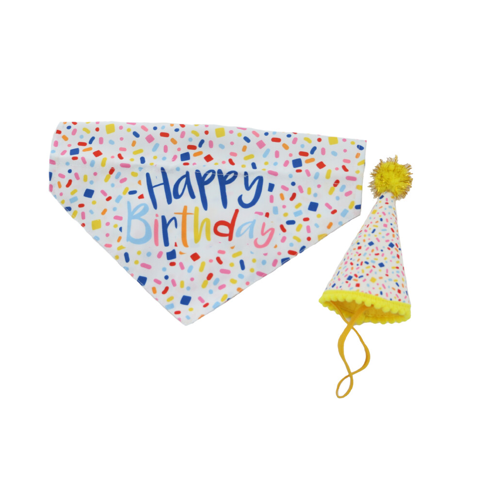 Pawty Sprinkle Hat With Bandana Set M/L