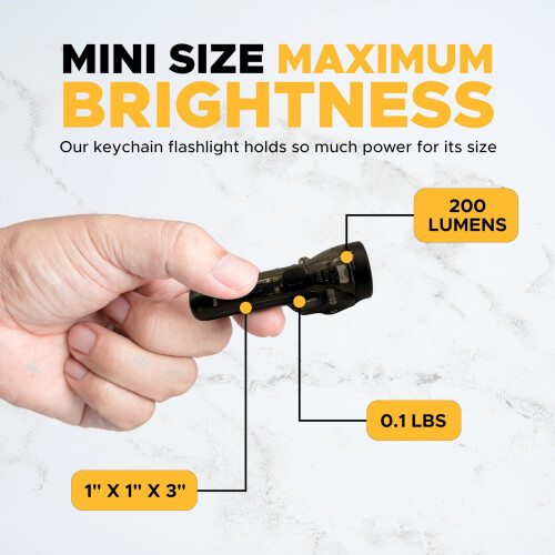 Multifunctional Portable 200 Lumen Rechargeable Keychain LED Flashlight(Black) 2