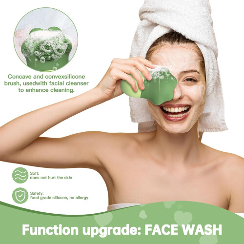 Rouleau de visage de glace brosse de nettoyage du visage (vert) 1
