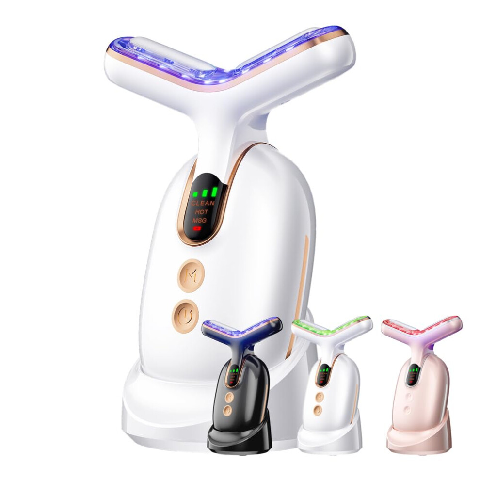 Chronus White Facial And Neck Beauty Massage,3 Models Face And Neck Beauty Device,At Home Face Sculpting Tool For Skin Care(White)
