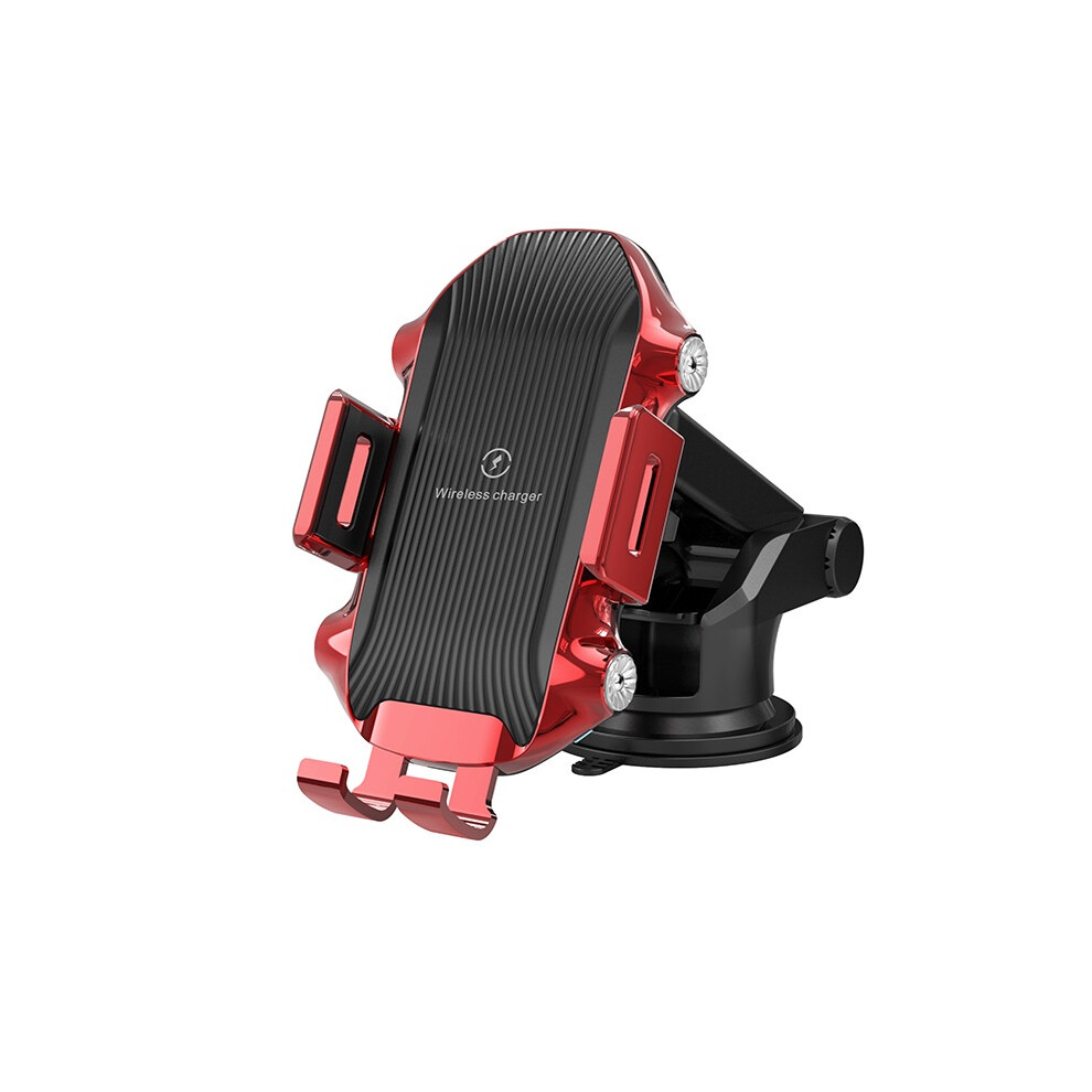 Chronus Wireless Car Charger Fast Charging Phone Holder Dashboard Windshield Phone Charger For Samsung Galaxy S24 Ultra / S24 Plus / S24 /S23 Fe(Red) Red 6976918019066