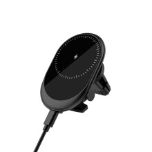 Fast car phone charger, 15W fast charging, compatible with iPhone 12 car magnetic wireless charger(Black)