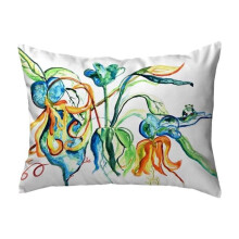 Betsy Drake NC1487 Orange Floral No Cord Pillow - 16 x 20 in.