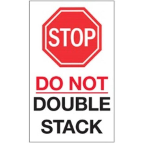 Partners Brand DL7014 6 x 10 in. Stop Do Not Double Stack Labels