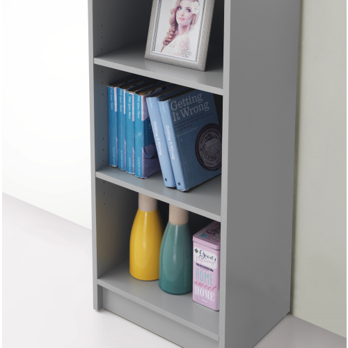 Timber Art Design UK Essentials Light Grey Medium Narrow Bookcase Stylish Shelving Unit 2