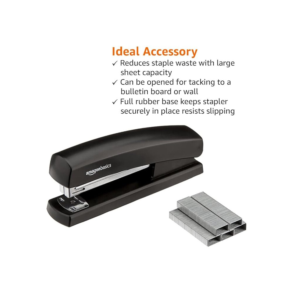 Amazon Basics Stapler with 1000 Staples Black