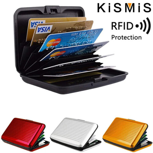 (Black) RFID Metal Wallet Card Protector Keep Your Cards Safe in Style 1
