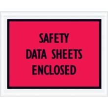 Partners Brand PL400 7 x 5.5 in. Red Safety Data Sheets Enclosed Envelopes