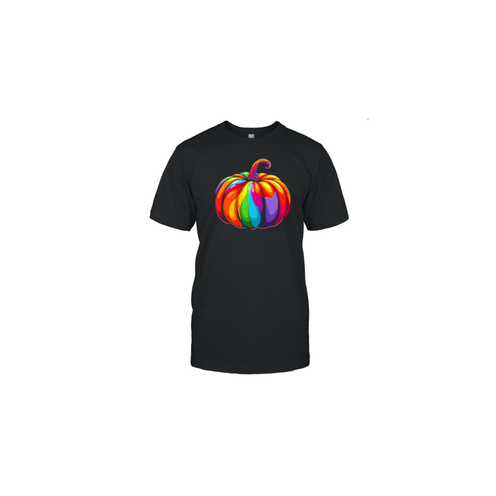 (XL) Rainbow Pumpkin Lgbtq Pride Halloween T-Shirt