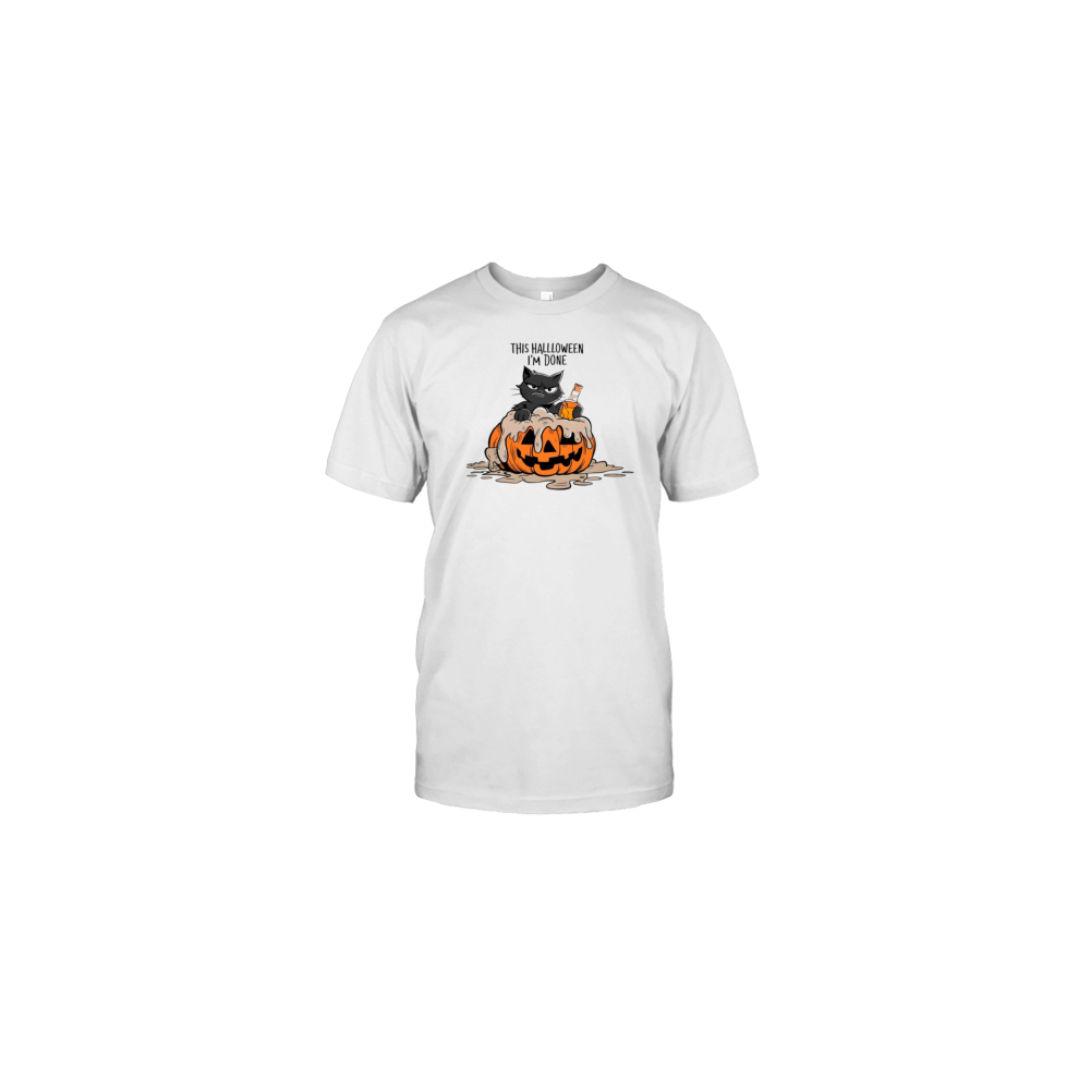 (XL) Lazy Cat This Halloween I'M Done T-Shirt