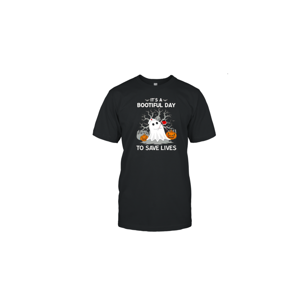 (M) Nurse Boo It'S A Bootiful Day To Save Lives Halloween T-Shirt