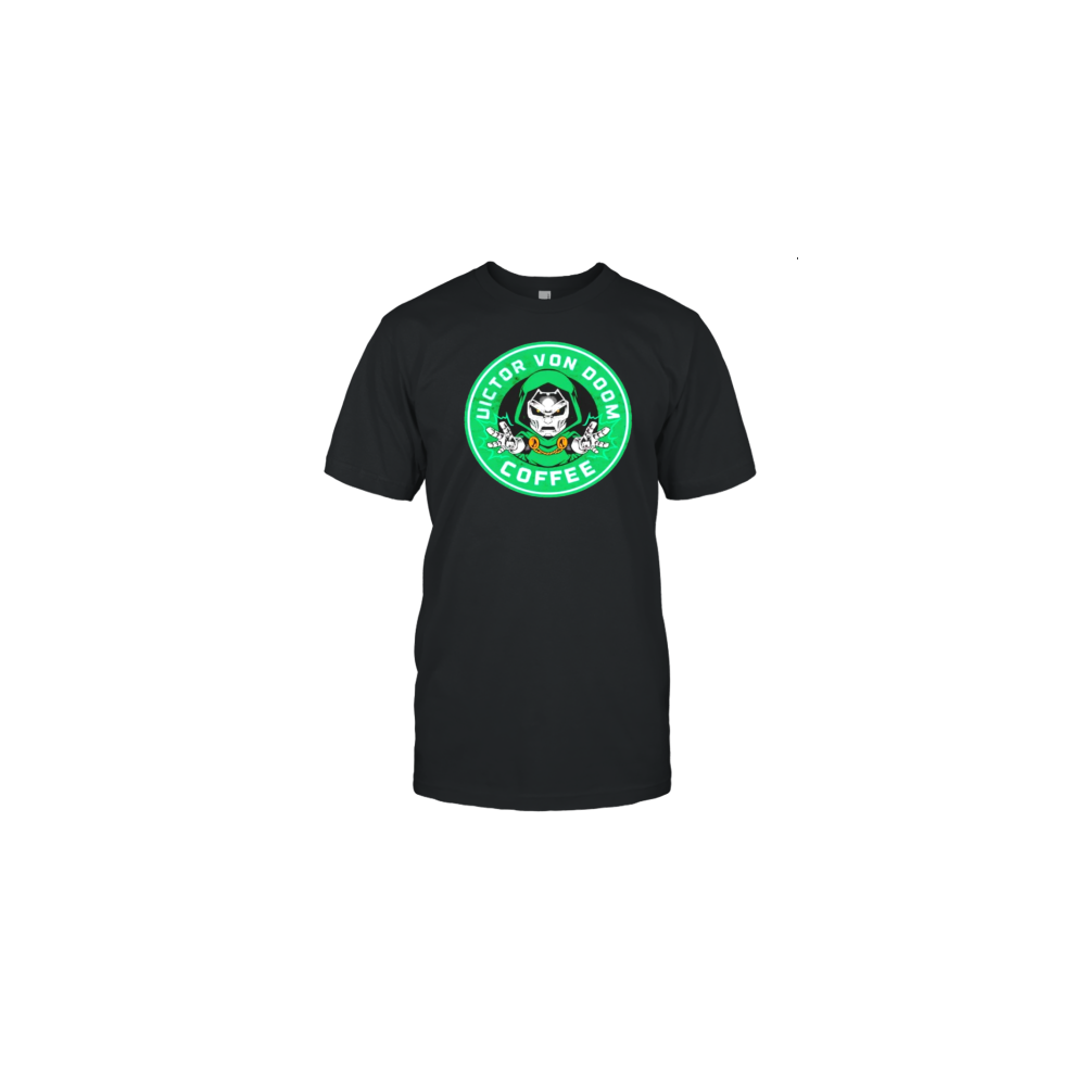 (L) Victor Von Doom Coffee Funny Logo T-Shirt