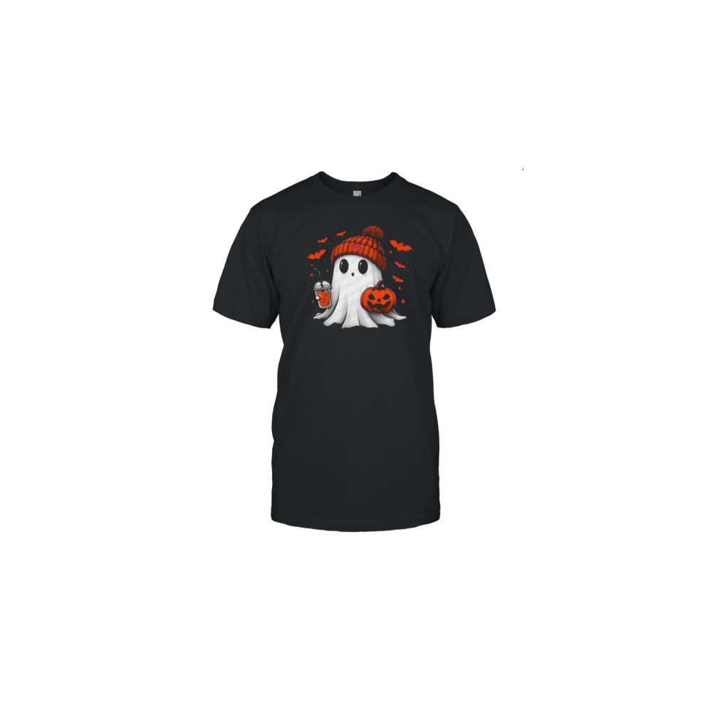 (M) Halloween Clemson Tigers NCAA Football Fan Ghost With Pumpkin T-Shirt