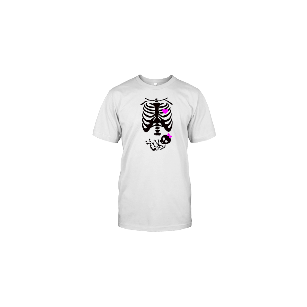 (S) Rib Cage With Baby Girl Skeleton Halloween T-Shirt